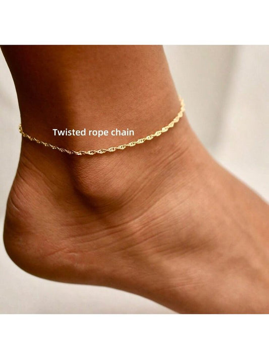 Snake twisted anklet